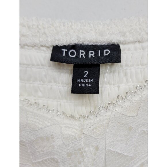 NWT Torrid 2 Cloud Dancer Midi Lace Skater Dress 2X 18 20 - Picture 9 of 13